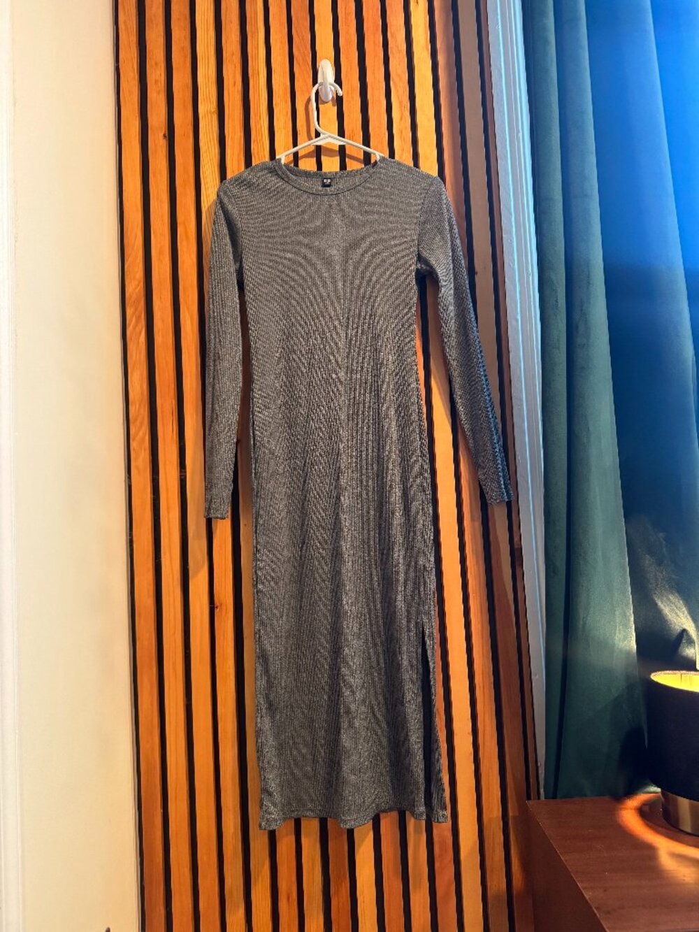 Uniqlo Linen Blend Sleeveless A-Line Dress - Size XS - Heather Grey